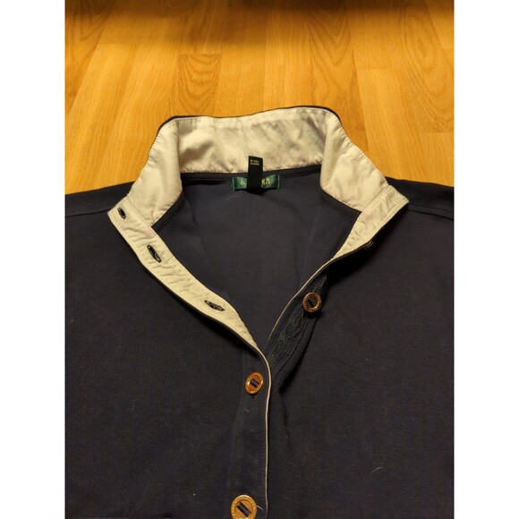 Lauren Ralph Lauren Sweater Cardigan Sweatshirt Womens Medium Petite Blue Button - Picture 6 of 12